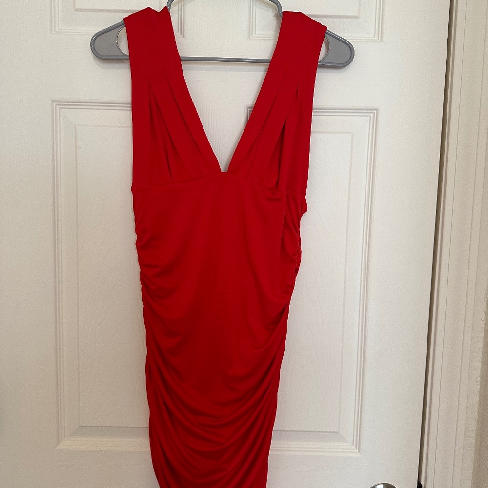 Ruched body con cocktail dress